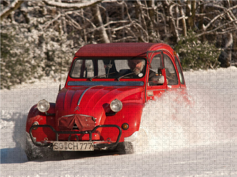 Fahrspaß im Pulverschnee 2000 Teile Puzzle quer - CALVENDO Foto-Puzzle'