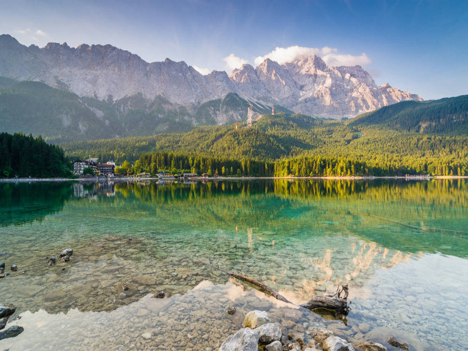 Eibsee mit Zugspitze am Morgen - CALVENDO Foto-Puzzle'