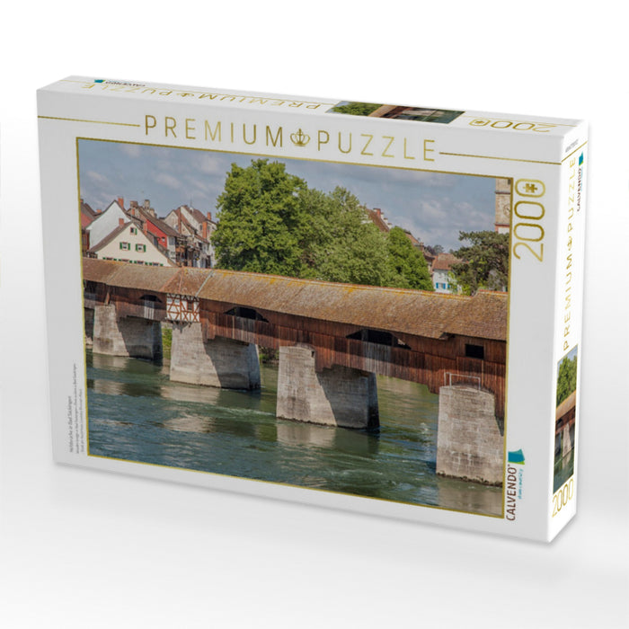 Holzbrücke in Bad Säckingen - CALVENDO Foto-Puzzle'
