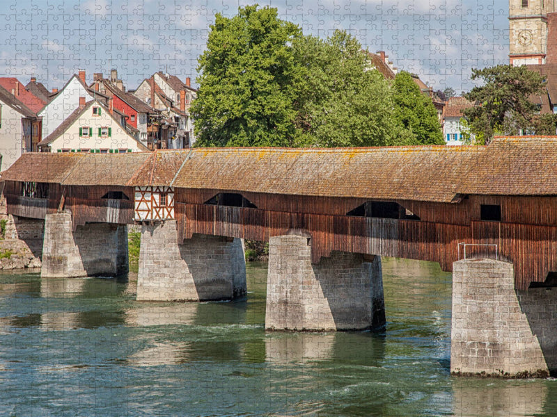 Holzbrücke in Bad Säckingen - CALVENDO Foto-Puzzle'