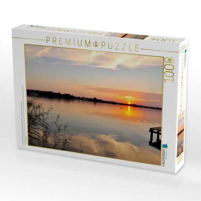 Sonnenuntergang mit gespiegelten Wolken am Zwischenahner Meer - CALVENDO Foto-Puzzle'