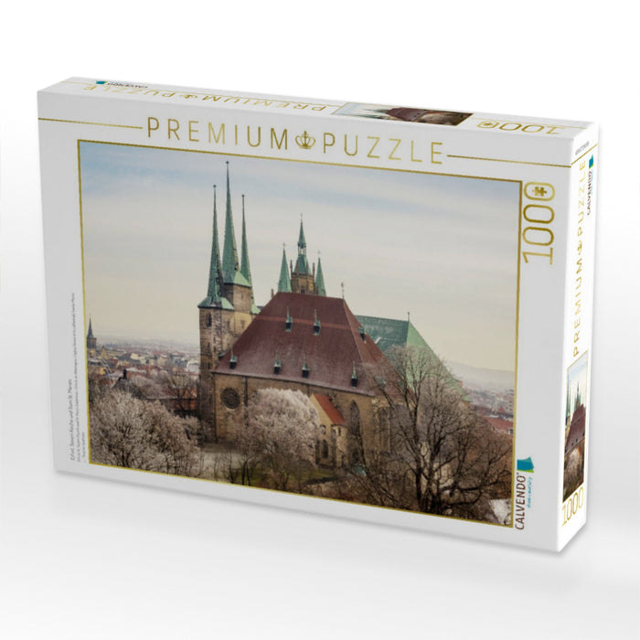 Erfurt. Severi-Kirche und Dom St. Marien. - CALVENDO Foto-Puzzle'