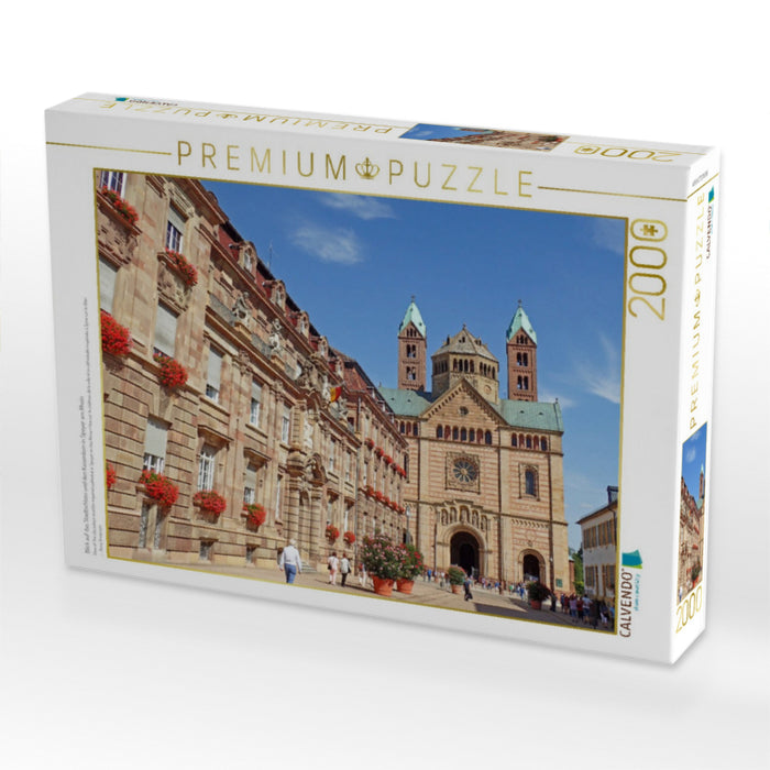 Blick auf das Stadtschloss und den Kaiserdom in Speyer am Rhein - CALVENDO Foto-Puzzle'