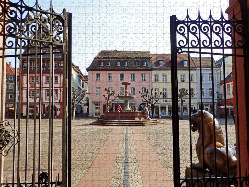 Blick über den Marktplatz in Neustadt an der Weinstraße - CALVENDO Foto-Puzzle'