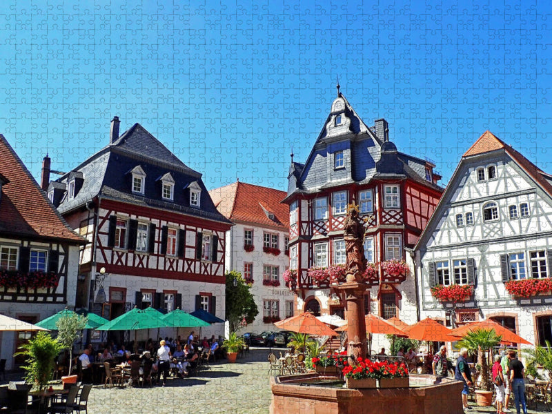 Auf dem Marktplatz in Heppenheim an der Bergstarße - CALVENDO Foto-Puzzle'