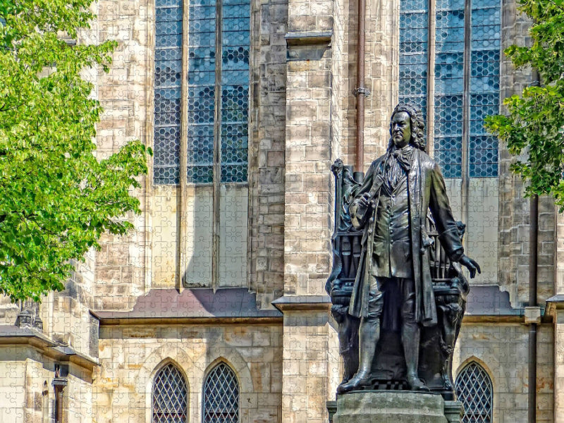 Leipzig Bach-Denkmal bei der Thomaskirche - CALVENDO Foto-Puzzle'