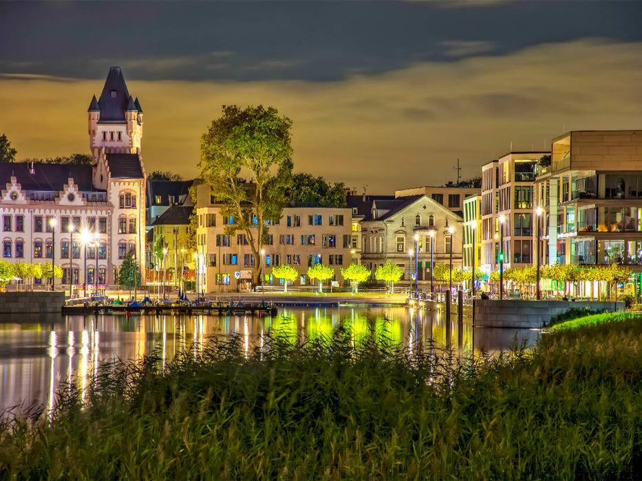 Dortmund Phoenix See Nachtruhe - CALVENDO Foto-Puzzle'
