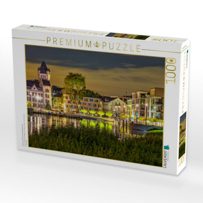 Dortmund Phoenix See Nachtruhe - CALVENDO Foto-Puzzle'