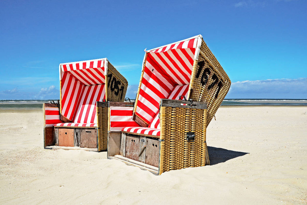 Premium Textil-Leinwand Strandkörbe