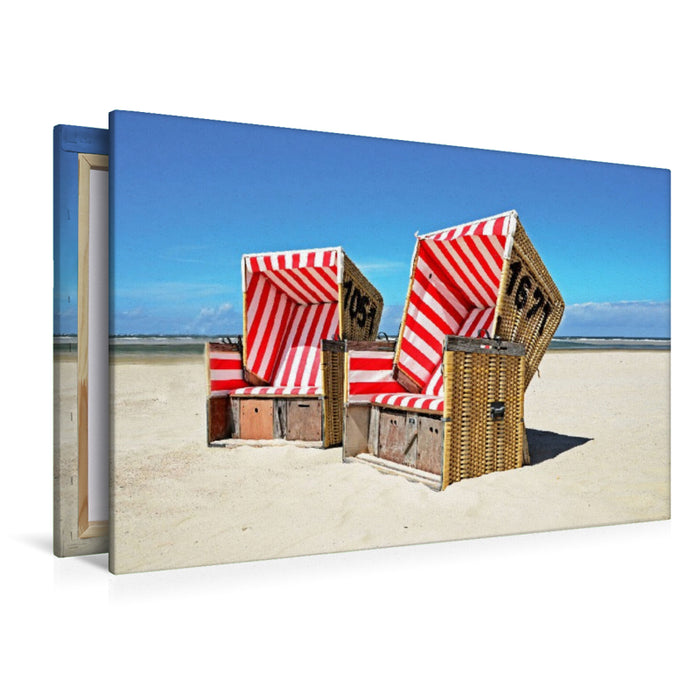 Premium Textil-Leinwand Strandkörbe