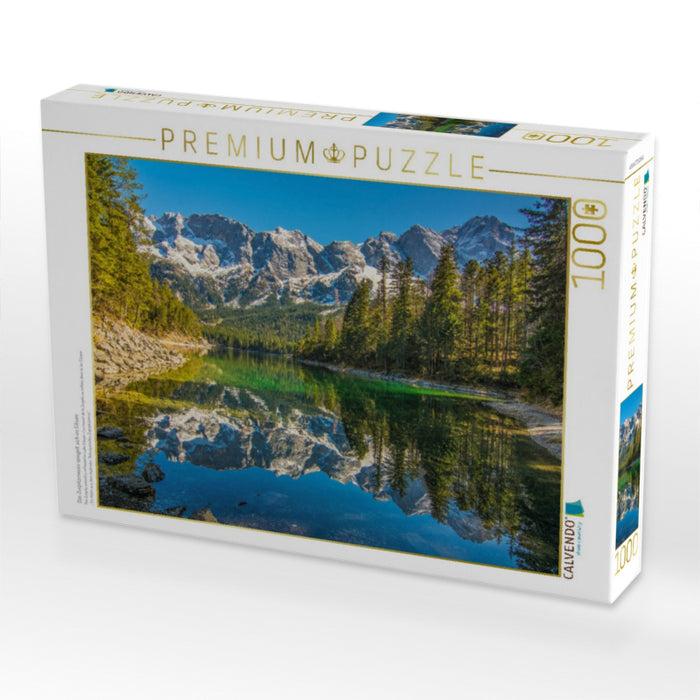 Das Zuspitzmassiv spiegelt sich im Eibsee - CALVENDO Foto-Puzzle'