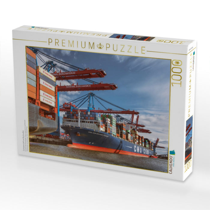 Containerschiff am Burchardkai - CALVENDO Foto-Puzzle'