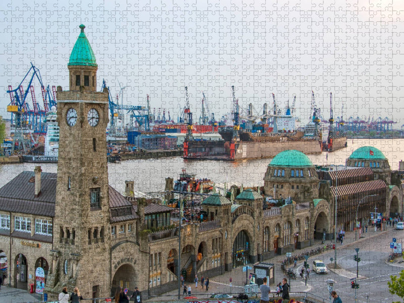 Die St.Pauli Landungsbrücken - CALVENDO Foto-Puzzle'