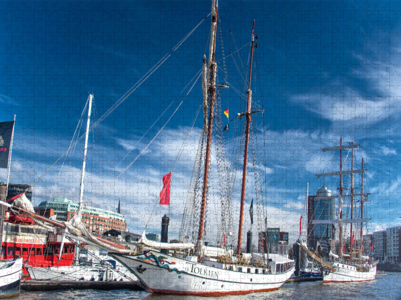 Der Niederhafen vor der Kehrwiederspitze - CALVENDO Foto-Puzzle'