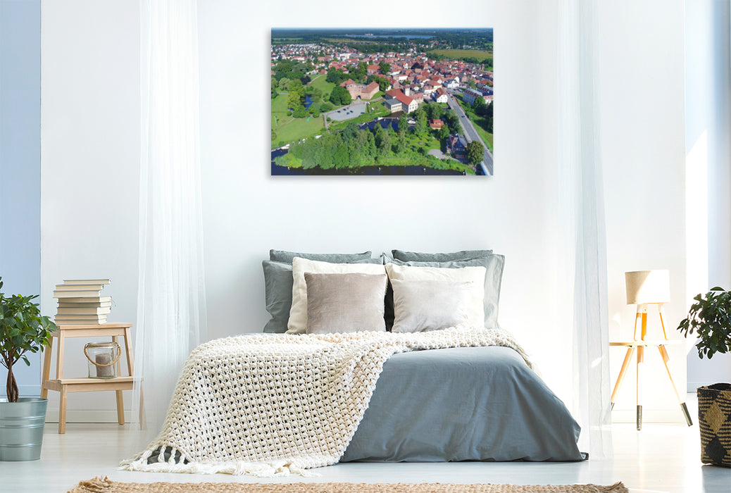 Premium textile canvas Premium textile canvas 120 cm x 80 cm landscape old town panorama - Neustadt-Glewe 