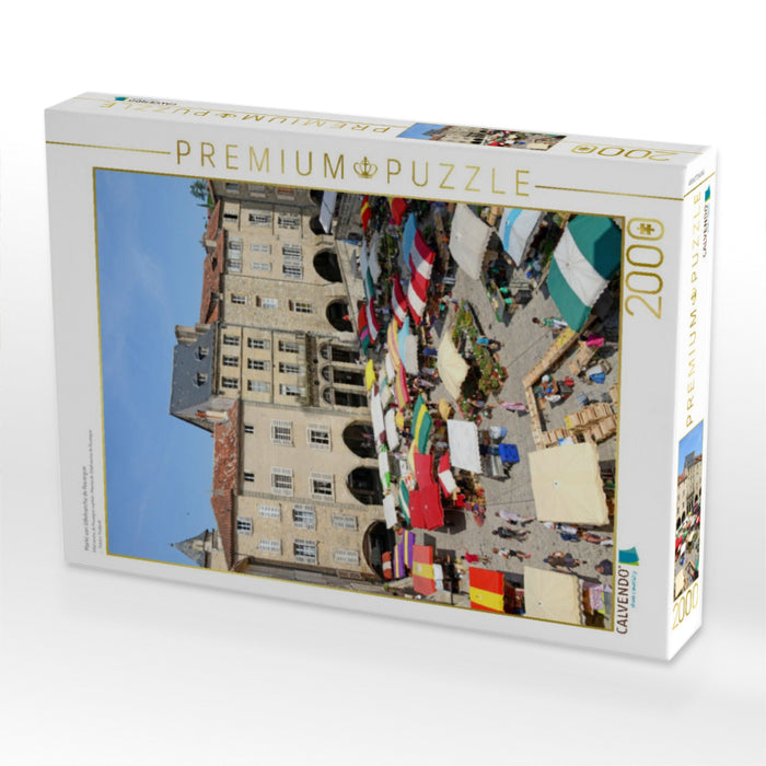 Markt von Villefranche de Rouergue - CALVENDO Foto-Puzzle'