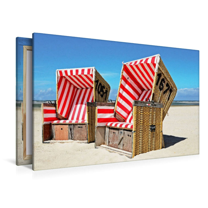 Premium Textil-Leinwand Strandkörbe