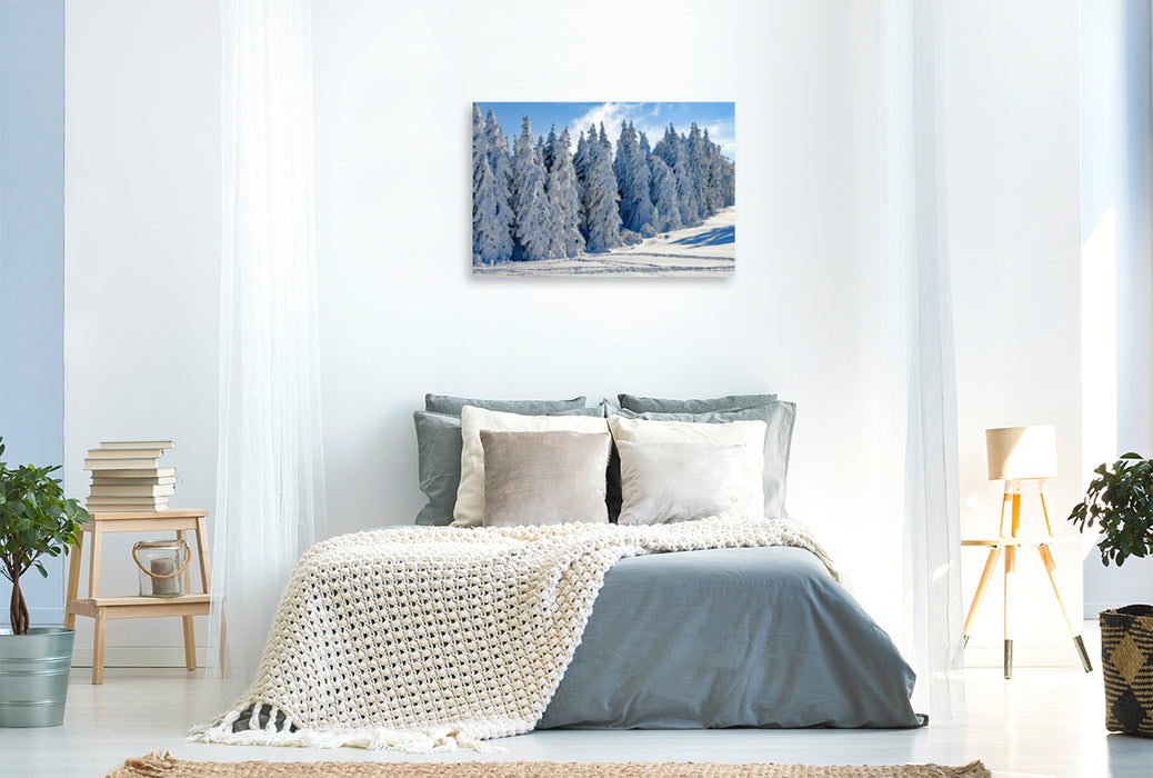 Premium Textil-Leinwand Premium Textil-Leinwand 120 cm x 80 cm quer Ein Motiv aus dem Kalender Winter. Zauberhafte Schneelandschaften