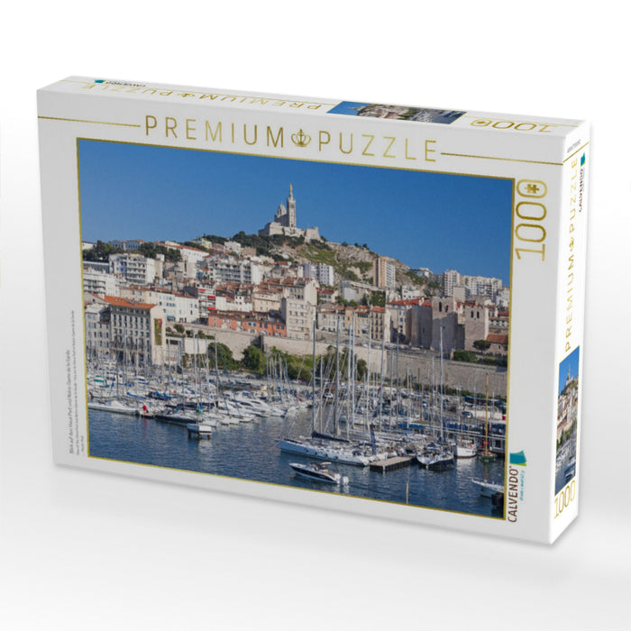Blick auf den Vieux Port und Notre-Dame de la Garde - CALVENDO Foto-Puzzle'