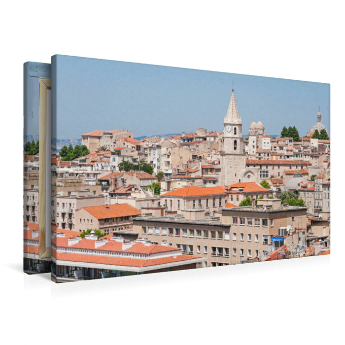 Premium Textil-Leinwand Blick auf den Stadtteil Le Panier