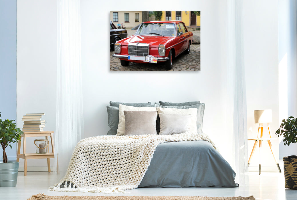 Toile textile haut de gamme Toile textile haut de gamme 120 cm x 80 cm paysage Mercedes Cabrio, année de construction 1968 