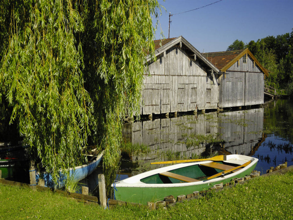Bootshäuser am Staffelsee bei Murnau - CALVENDO Foto-Puzzle'