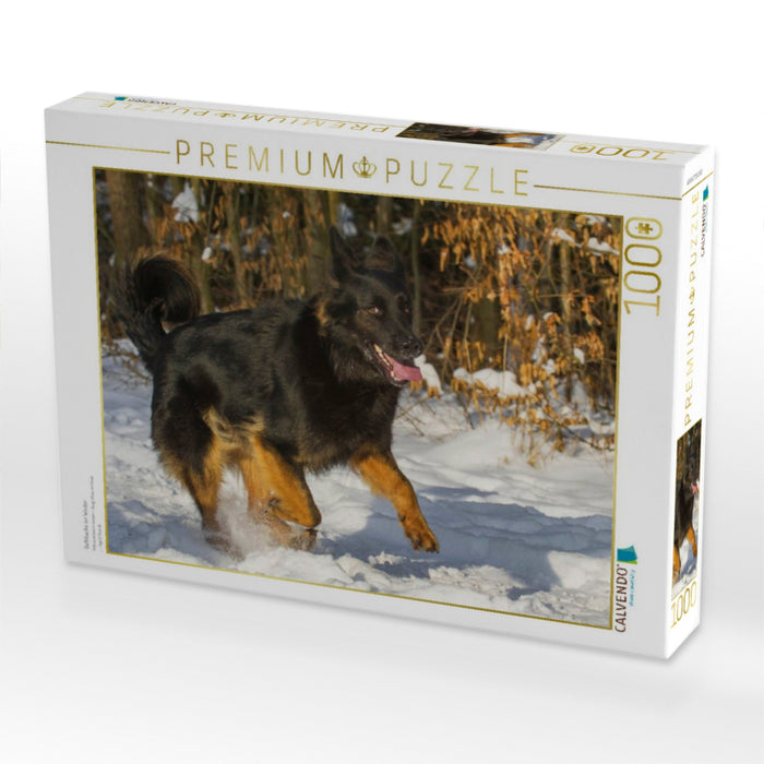 Gelbbacke im Winter - CALVENDO Foto-Puzzle'