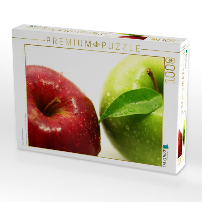 Frische Äpfel im Gegensatz - CALVENDO Foto-Puzzle'