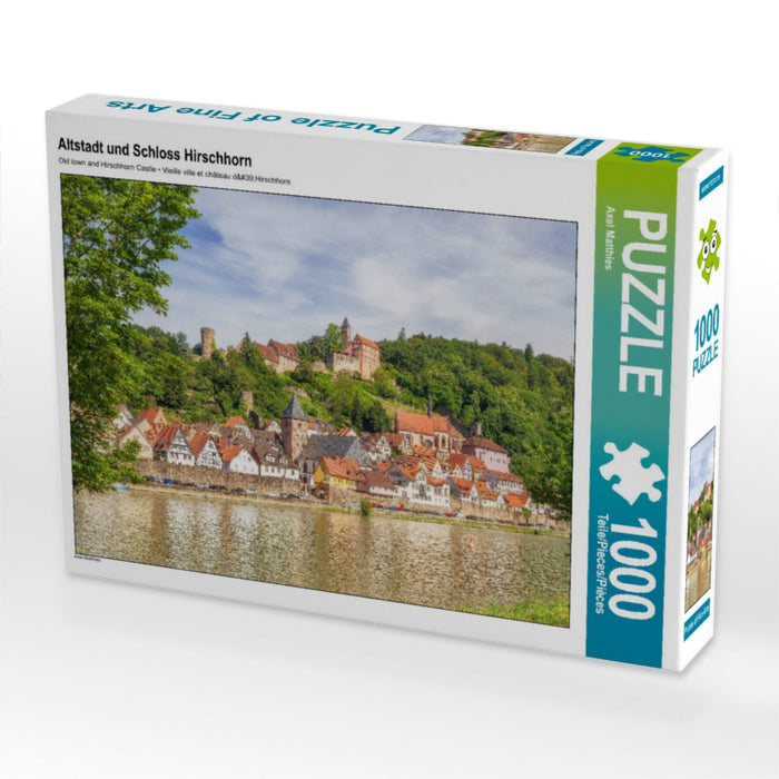 Altstadt und Schloss Hirschhorn 1000 Teile Puzzle quer - CALVENDO Foto-Puzzle'