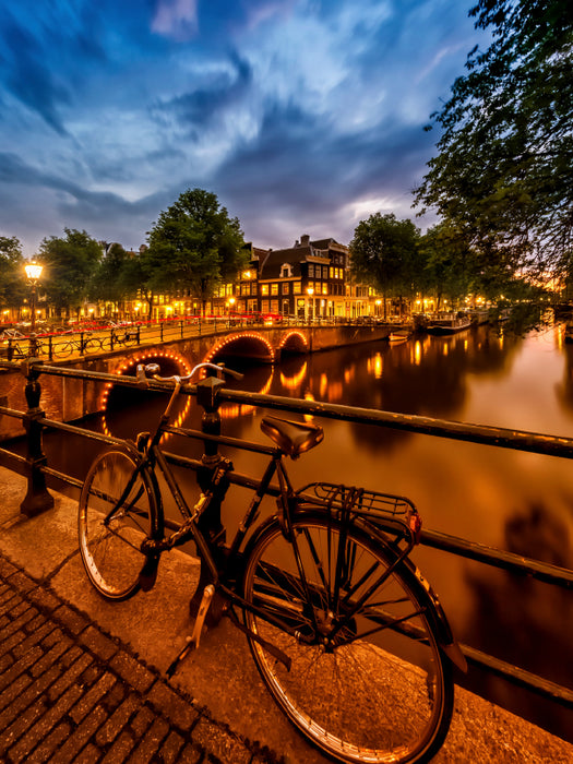 AMSTERDAM Abendimpression von der Brouwersgracht 1000 Teile Puzzle hoch - CALVENDO Foto-Puzzle'