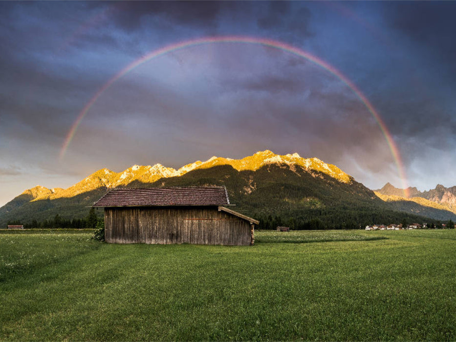 Regenbogen über dem Karwendel - CALVENDO Foto-Puzzle'