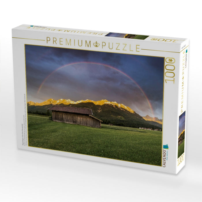 Regenbogen über dem Karwendel - CALVENDO Foto-Puzzle'