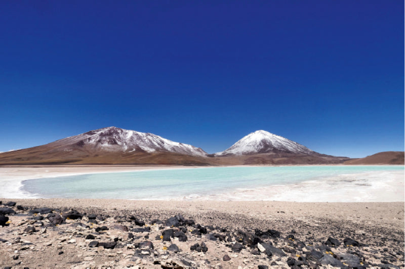 Premium Textil-Leinwand Laguna verde mit Licancabur 5920m