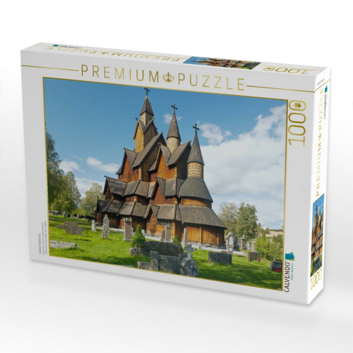 Heddal Stabkirche - CALVENDO Foto-Puzzle'