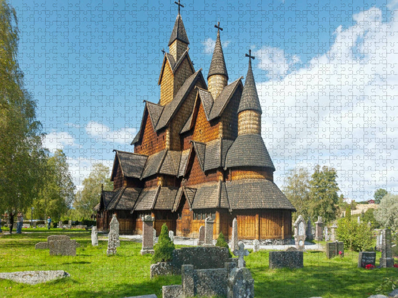 Heddal Stabkirche - CALVENDO Foto-Puzzle'