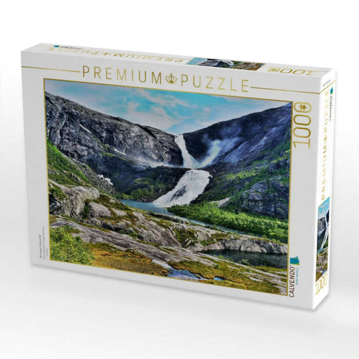Norwegen Wasserfall - CALVENDO Foto-Puzzle'