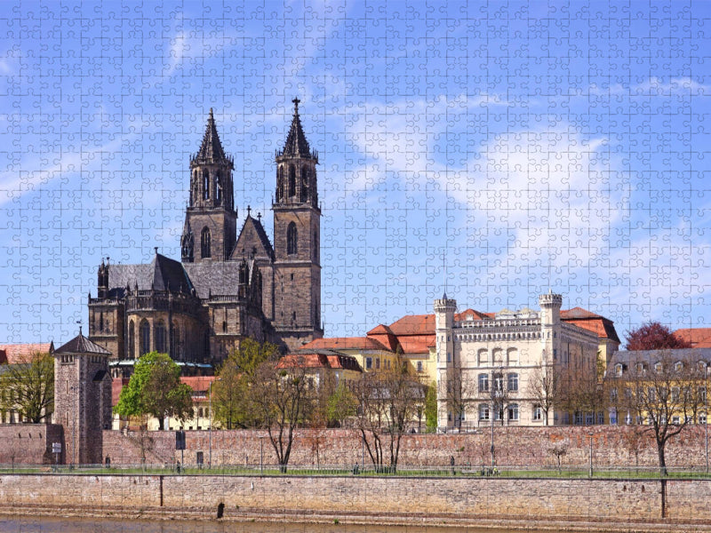 Dom zu Magdeburg St. Mauritius und Katharina im Frühling - CALVENDO Foto-Puzzle'