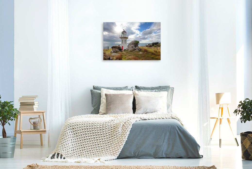 Premium Textil-Leinwand Premium Textil-Leinwand 90 cm x 60 cm quer Baring Head Lighthouse