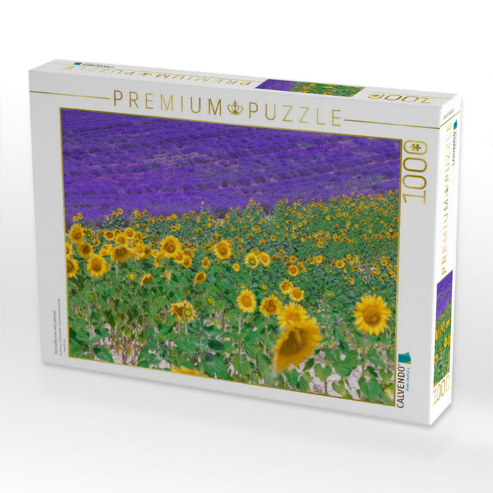 Sonnenblumen mit Lavendel - CALVENDO Foto-Puzzle'