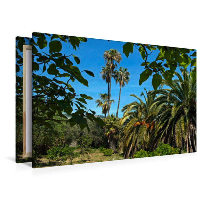 Premium Textil-Leinwand Gartenansicht