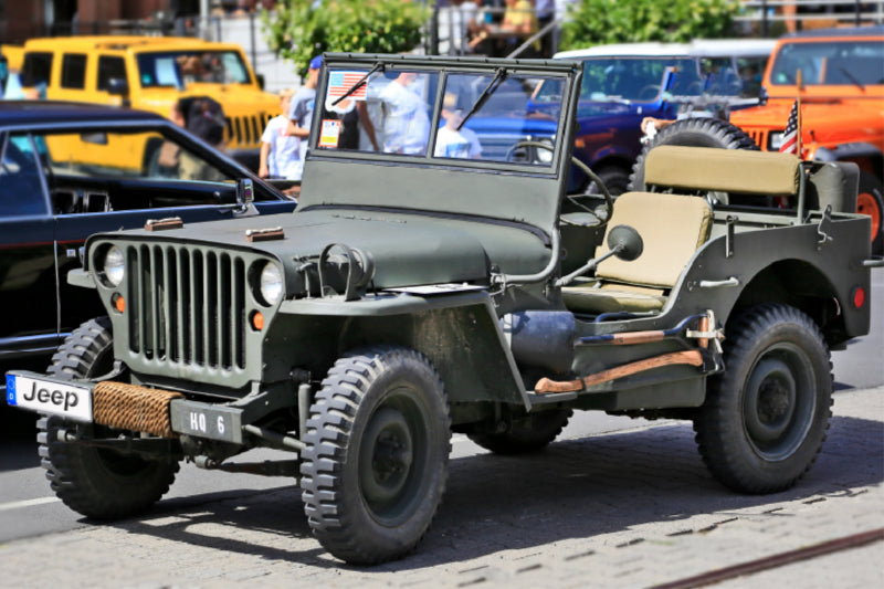 Premium Textil-Leinwand Willys Jeep