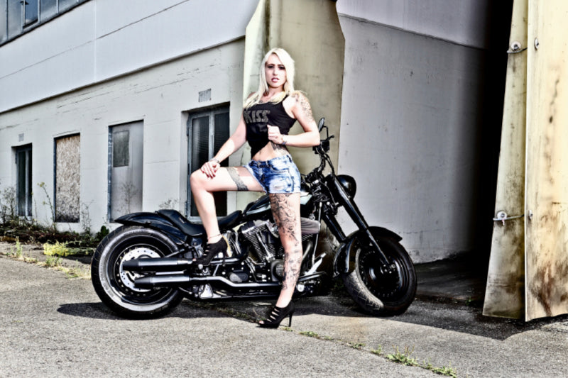 Premium Textil-Leinwand Premium Textil-Leinwand 120 cm x 80 cm quer Harley-Davidson Screamin Eagle Fad Boy FLSTF,Bj.2007
