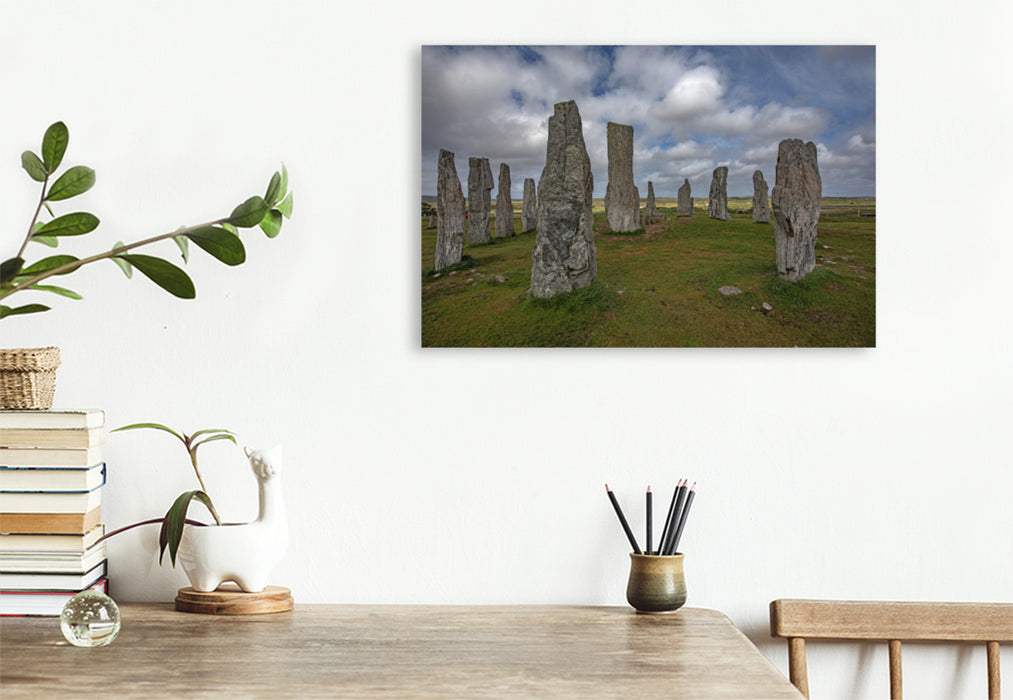 Premium textile canvas Premium textile canvas 120 cm x 80 cm landscape Callanish Stones - Gaelic Calanais 