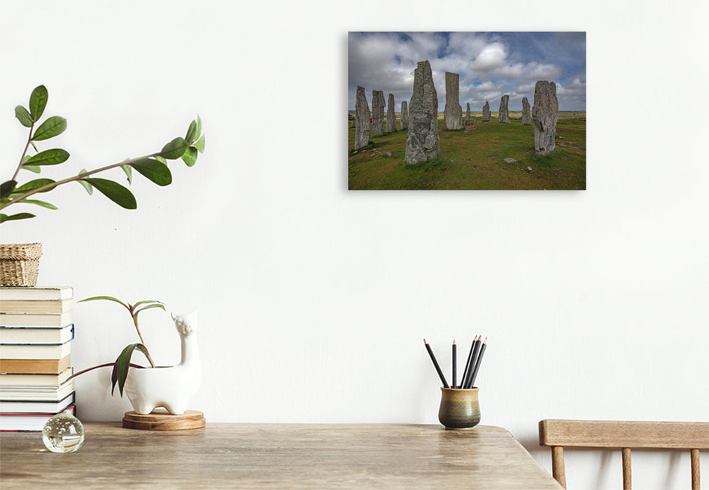 Premium textile canvas Premium textile canvas 120 cm x 80 cm landscape Callanish Stones - Gaelic Calanais 