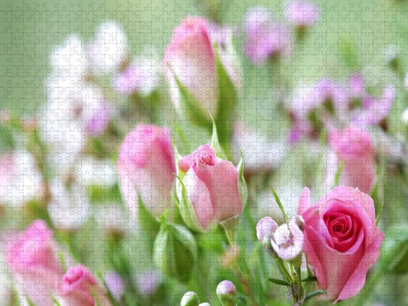 Rosen mit Wachsblumen - CALVENDO Foto-Puzzle'