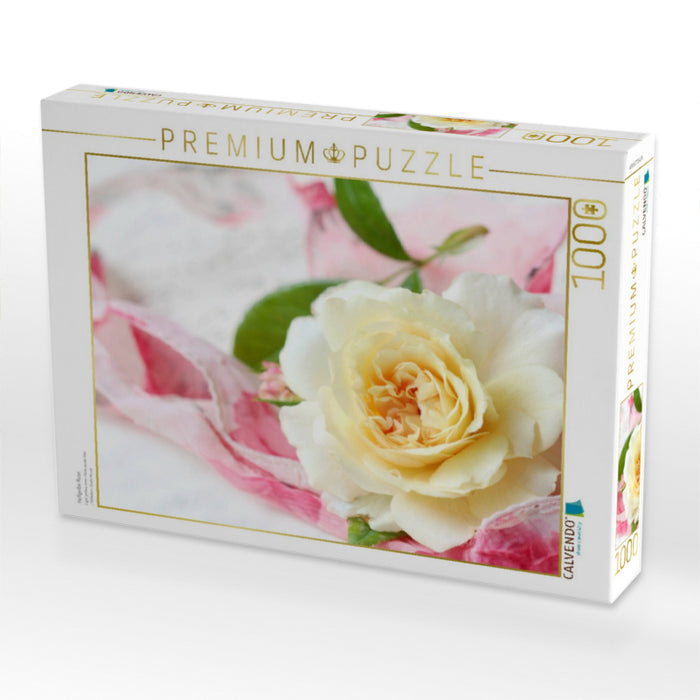 Hellgelbe Rose - CALVENDO Foto-Puzzle'