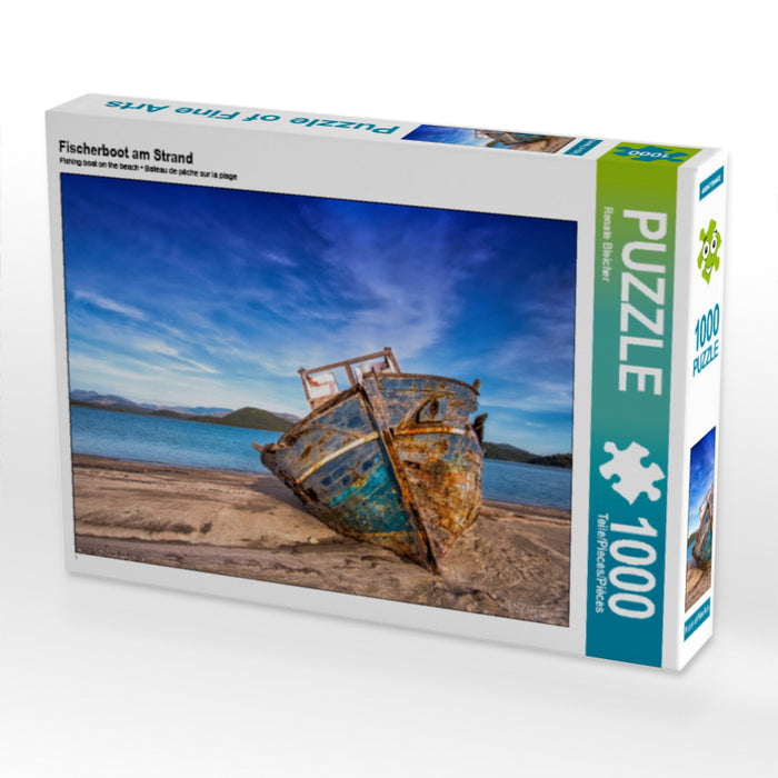 Fischerboot am Strand 1000 Teile Puzzle quer - CALVENDO Foto-Puzzle'