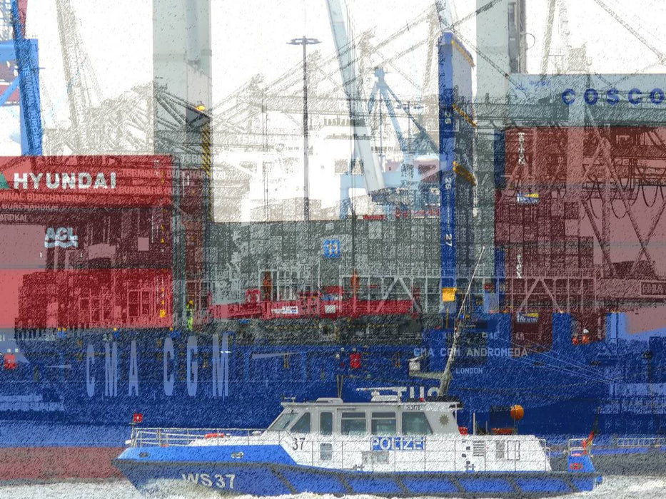 WS 31 auf Streifenfahrt durch den Hafen - CALVENDO Foto-Puzzle'