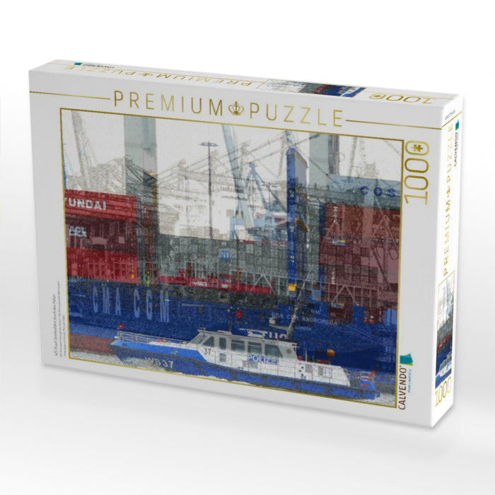WS 31 auf Streifenfahrt durch den Hafen - CALVENDO Foto-Puzzle'