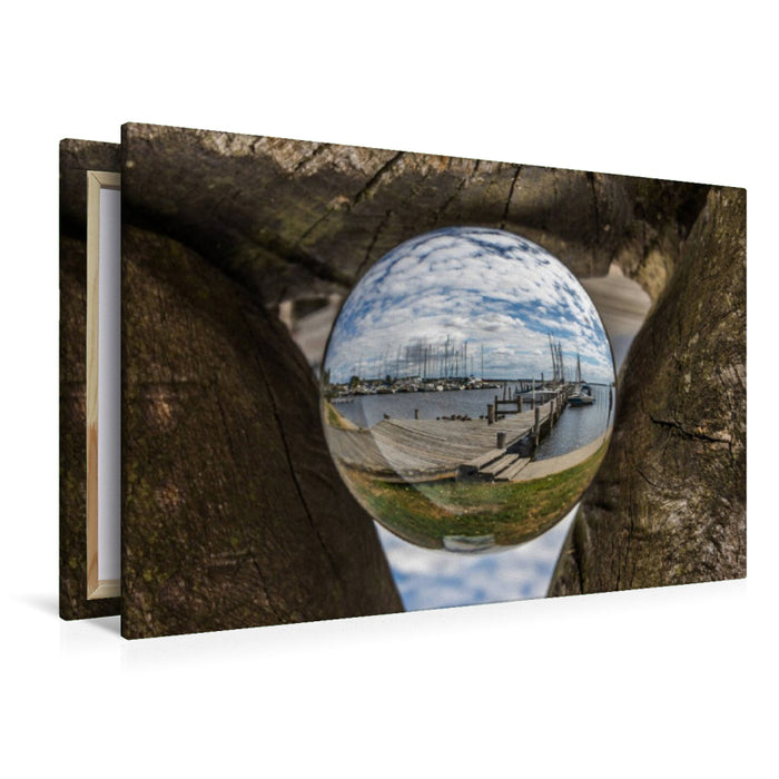 Premium Textil-Leinwand Hafen Rerik